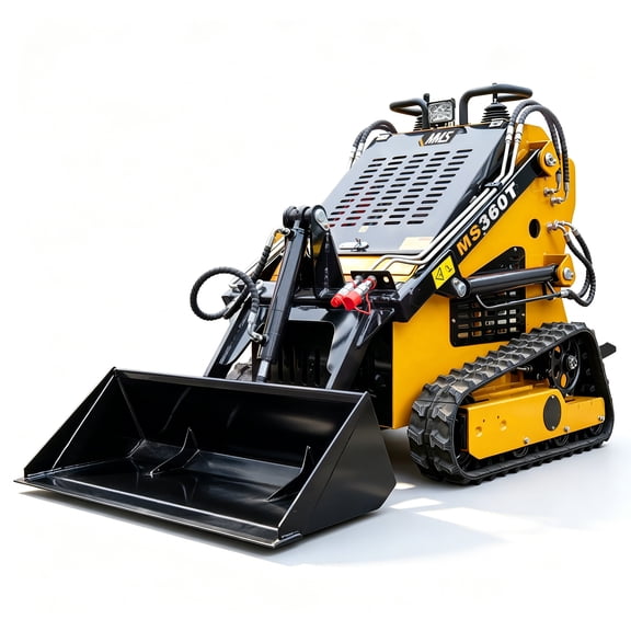 MMS Mini Skid Steer Loader MS360T, 13.5HP 420cc B&S GAS Engine Stand-on Crawler Loader, Foldable Pedals Track Loader