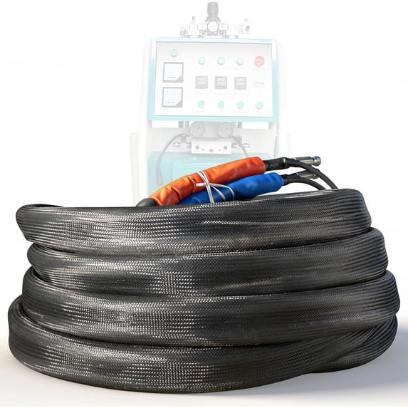 MMS Polyurethane Polyurea Heating Hose for MMS A25/E3 Foam Spray Machine, 590 Inch(15Meters) Heater Pipe for PU Foam Spraying, Insulation Coating, Polyurea Application