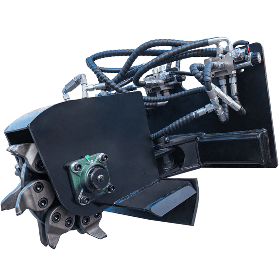 MMS Stump Grinder Crusher Attachments for Mini Skid Steer Loader, Tree Stump Cleaning Machine, Tree Stump Grinder with 160-500R/Min, for Roots, Parks, Courtyards and Farms