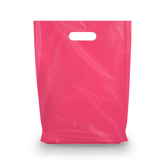 MMSBAGS Retail Plastic Merchandise Bags, Die Cut Handles, Strong, Tear Resistent, different Sizes and Colors. Perfect for Retail Stores, Birthdays, Parties or Any Events. Packs of 100/200/500/1000