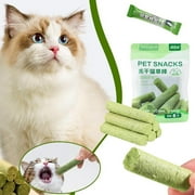 MMSP Cat Grass Teething Stick 40g , Freezed Drying Cat Grass Sticks Snacks for Cats, Cat Treats for Teeth Cleaning And Hairball Removal