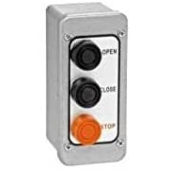 MMTC PBT-3 NEMA 4 Exterior Three Button Surface Mount Control Station, o NEMA 3R, 4, 12 o SURFACE MOUNT o FULLY GUARDED o THREE BUTTON CONTROL (OPEN-CLOSE-STOP) IN.., By Brand MMTC