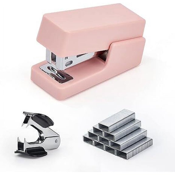 MMTX 2 Pack Mini Stapler, 20 Sheet Office Desktop Stapler with 960 Standard Staples, Pink