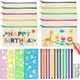 thumbnail image 1 of MMTX 27PCS Canvas Pencil Case Set, cream white, DIY, 1 of 9