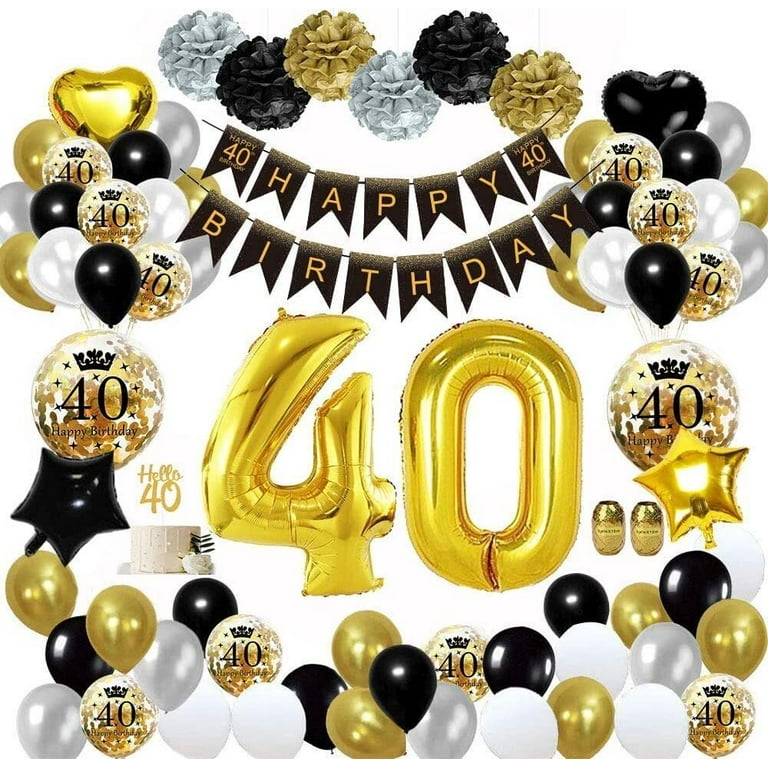 Black balloons 2024 for 40th birthday