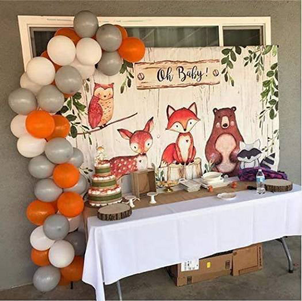 Fox Birthday Party Supplies, Fox Birthday Decorations Include Banner, Foil  Balloons, Latex Balloons, Tablecloth, 7 Plates, Napkins, Forks, Cake