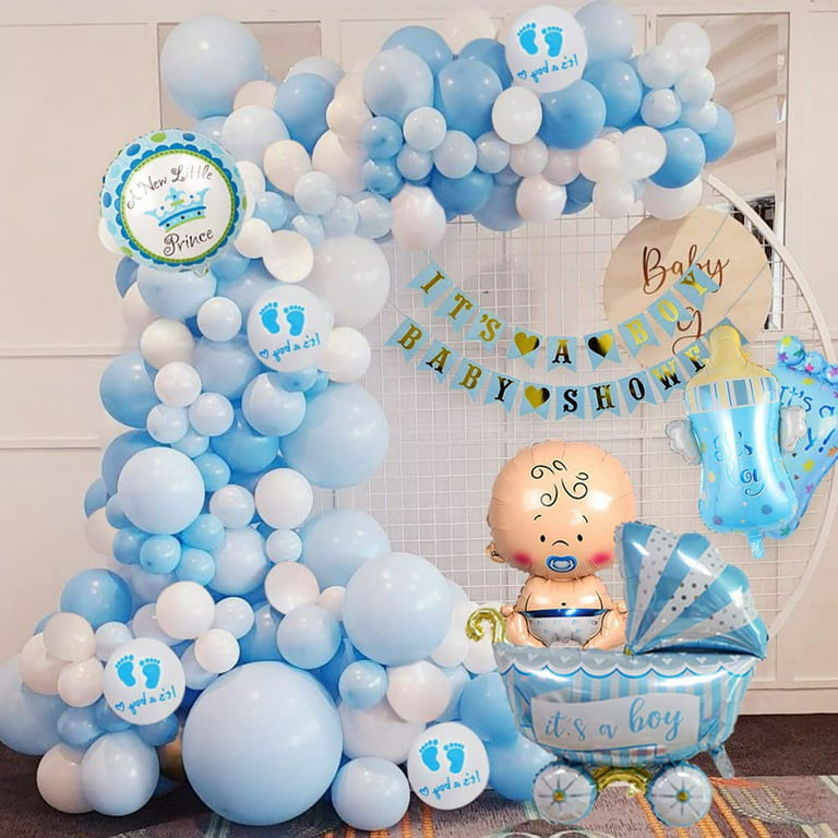 MMTX Baby Shower Party Balloon Decoration, Baby Shower Boy Birth Blue  Balloon Arch Decoration, It's a Boy Balloon Baby Shower Banner for Baby Boy