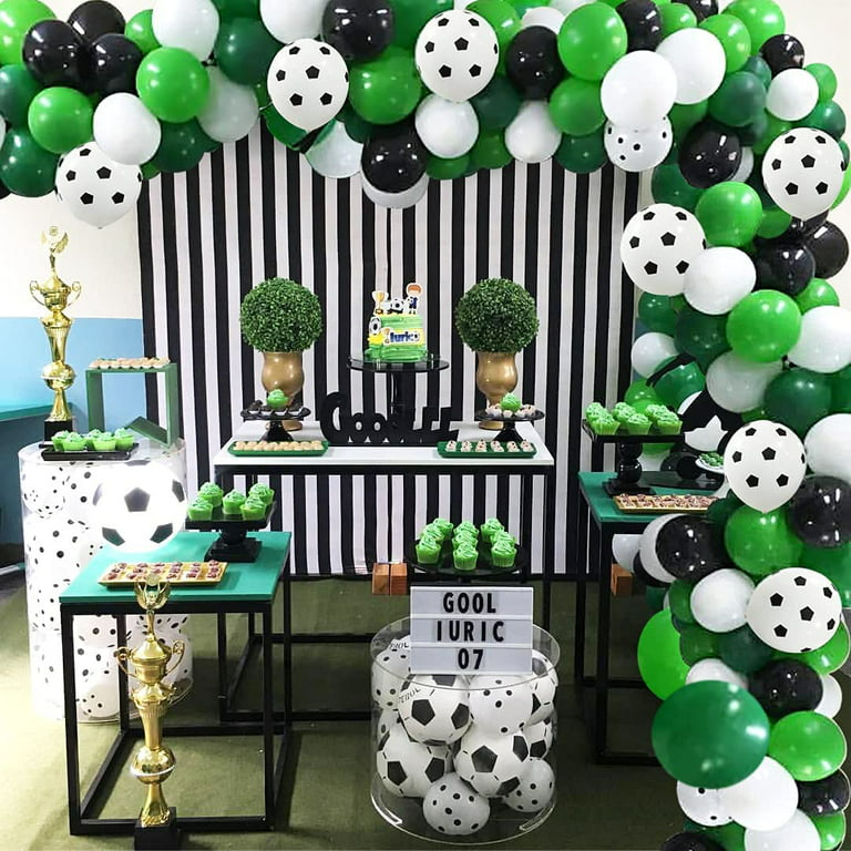 MMTX Green Soccer Balloons Arch Garland Kit, Football Balloon Party  Supplies with Black Green White Balloons for Soccer Theme Boy Birthday  Party Sporting Event Anniversary 
