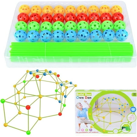 MMTX Kids Construction Fort Building Kit Building Construction Toys Build Your Own Den Kit Engineering Building Blocks DIY Assembly Toys Building Castles Tunnels Tent Rocket Tower Indoor & Outdoor