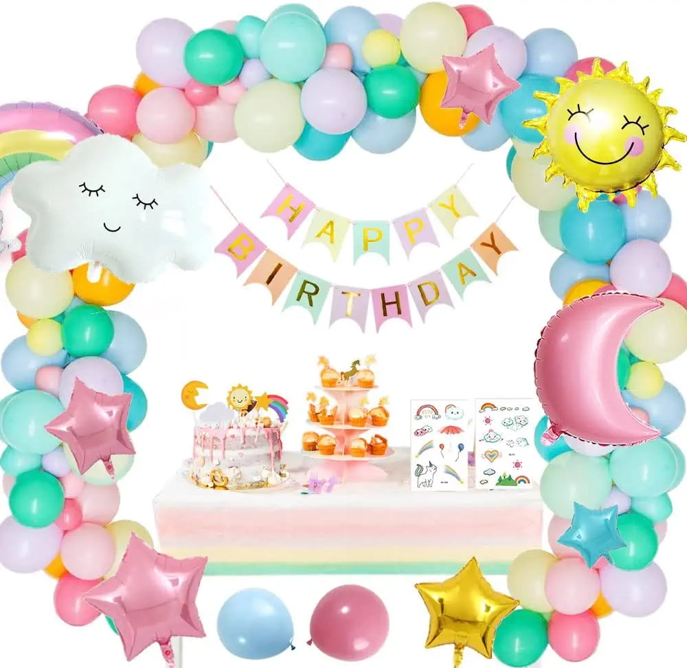 Pastel Happy Birthday Banner Party Decoration Backdrop Women Girls Toddler  Baby Shower Rainbow Wedding Supplies - AliExpress