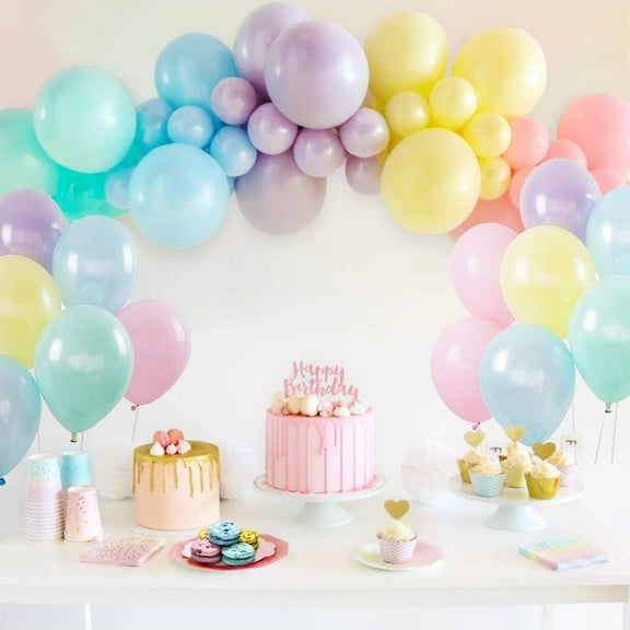 MMTX Pastel Rainbow Balloons Garland Arch Kit, Macaron Color Rainbow Balloon Assorted Color Pastel Party Balloon Set for Baby Shower Wedding Birthday Party