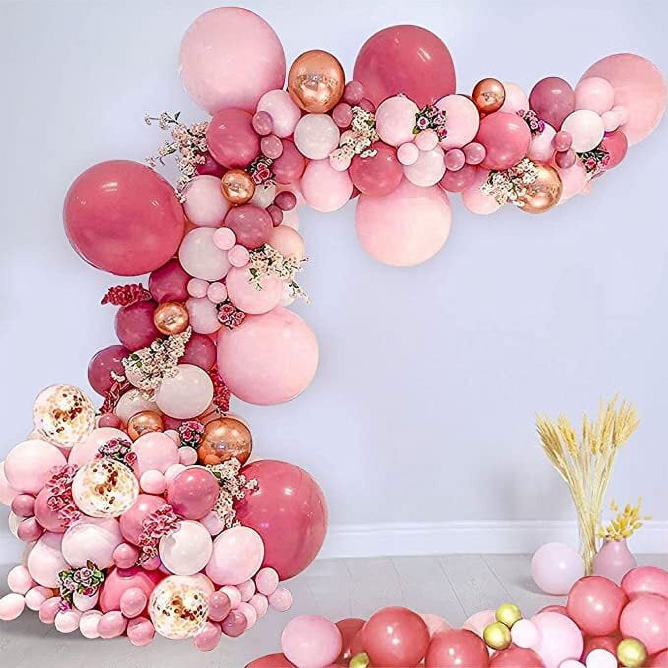 MMTX Pink Balloon Garland Decoration, Rose Red and Pink Balloons Arch