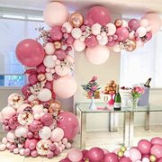 MMTX Pink Balloon Garland, Rose Red and Pink Balloons Arch Kit with Gold Confetti Latex Balloon for Girl Wedding Bachelorette Party Birthday Baby Shower Backdrop Decoration