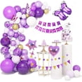 thumbnail image 1 of MMTX Purple Butterfly Balloon Garland, 30-Piece Purple Gold Party Decorations, 1 of 8