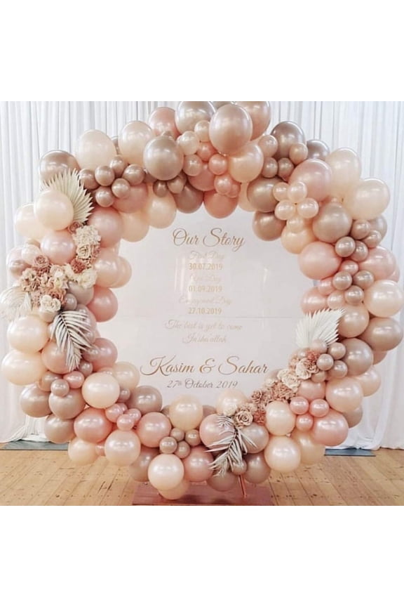 Rose Gold Balloon Arch, Birthday Balloon Arch for Girl Rose Gold 2 in 1 Latex Balloons Garland for Birthday Wedding Decoration Valentine's Day Party Baby Shower