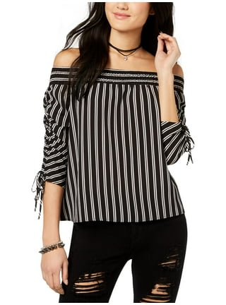 Black off the store shoulder peasant top