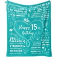 thumbnail image 1 of MMYGU 15 Year Old Girl Gift Ideas Blanket Gifts for 15 Year Old Girl 15 Year Old Birthday Gifts Best Gifts for 15 Year Old Girl 15th Birthday Decorations Blanket 40x50in, 1 of 7