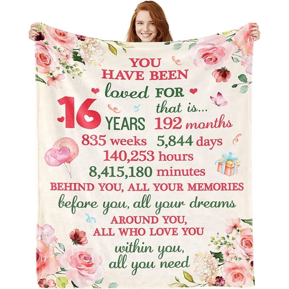 MMYGU 18th Birthday Gifts for Girls 18th Birthday Decorations for Girl Blanket Gifts for 18 Year Old Girl Gifts for Daughter Bestie Sister 18th Birthday Gift Ideas 18th Bday Decor 50x60in