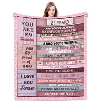 MMYGU 21st Birthday Gifts For Her Blanket 21st Decorations Turning 21 Gifts For Women Birthday Gift Ideas Fleece Blanket 30x40in