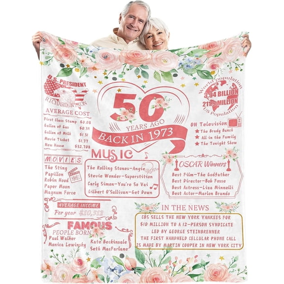 MMYGU 50th Birthday Gifts for Men Women Happy 50 Year Old Gifts Friendship Unique Turning 50 Bday Gift Idea for Best Friend Dad Husband 50th Birthday Decorations Present for Him Throw Blanket