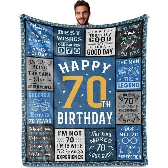 MMYGU 70th Birthday Gifts for Men Best 70th Birthday Gifts for Men 70 Year Old Birthday Gifts for Men Funny 70th Birthday Gift Ideas for Men 70th Birthday Gifts for Men Blanket 50x60in