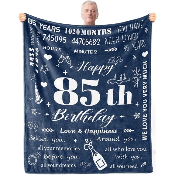 MMYGU 85th Birthday Gifts for Men Men 85th Birthday Decorations 85 Years Old Happy Birthday Blanket Birthday Gifts Ideas for Dad Husband Grandpa Soft Blanket 30x40in