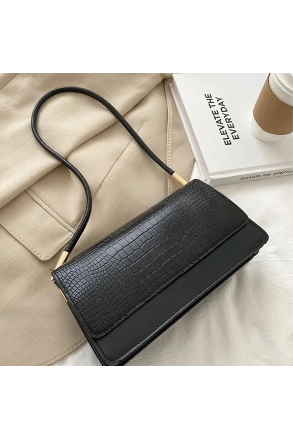 Alligator Pattern Shoulder Bag For Women Winter New Handbag Small Square Bag Designer Flap Armpit Bag Girls Purse