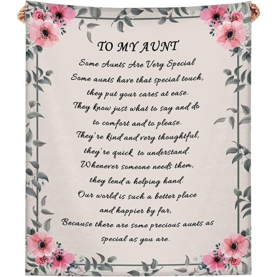 MMYGU Aunt Blanket Gifts for Aunts from Niece for Mothers Day Birthday Thanksgiving Christmas Blanket Throw Soft 50x60in