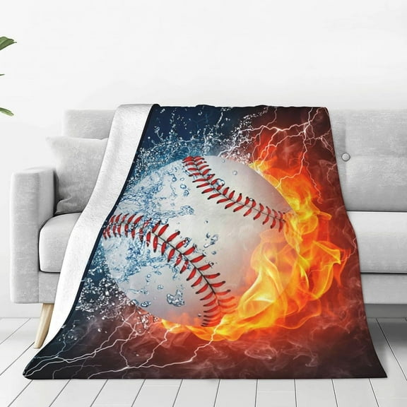 MMYGU Baseball Printed Throw Blankets Lightweight Plush Fuzzy Cozy Soft Bedding Fleece Throw Blankets All Season for Sofa Couch Bed 50x60in