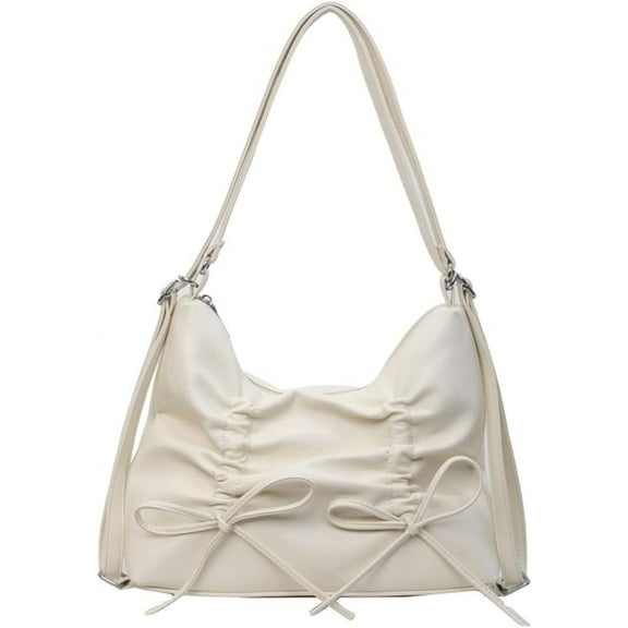 MMYGU Bow Purse Aesthetic Tote Bag Trendy Shoulder Bag Crossbody Purse for Women Fashion PU Leather Backpack Purse