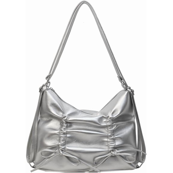 MMYGU Bow Purse Aesthetic Tote Bag Trendy Shoulder Bag Crossbody Purse for Women Fashion PU Leather Backpack Purse