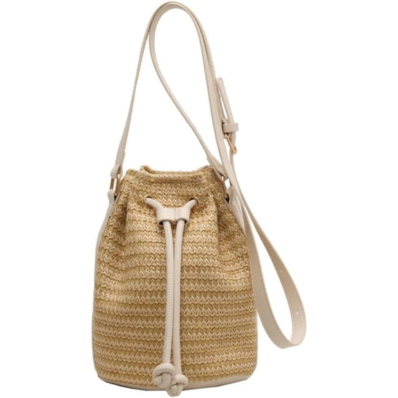 MMYGU Bucket Bag for Women Woven Straw Shoulder Crossbody Bag 2025 Summer Chic Handbag Clutch Purse