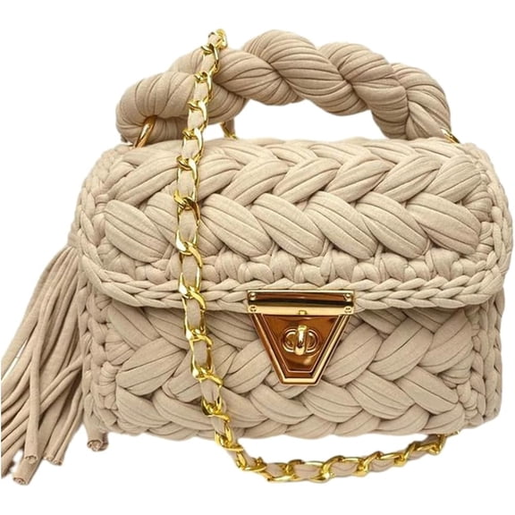 MMYGU Chunky Yarn Knit Crossbody Bags for Women Top-handle Handwoven Wool Tote Bag Soft Braided Shoulder Satchel Cute Purses