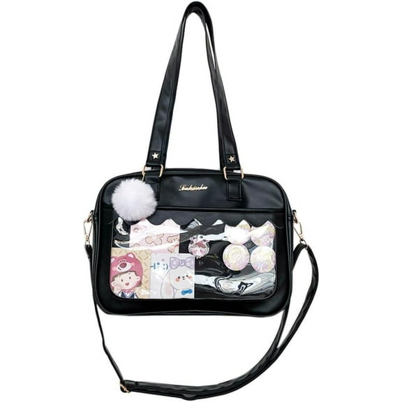 MMYGU Clear Aesthetic Bag Ita Bag Cute Messenger Bag Crossbody Bag for Women JK Tote Purse