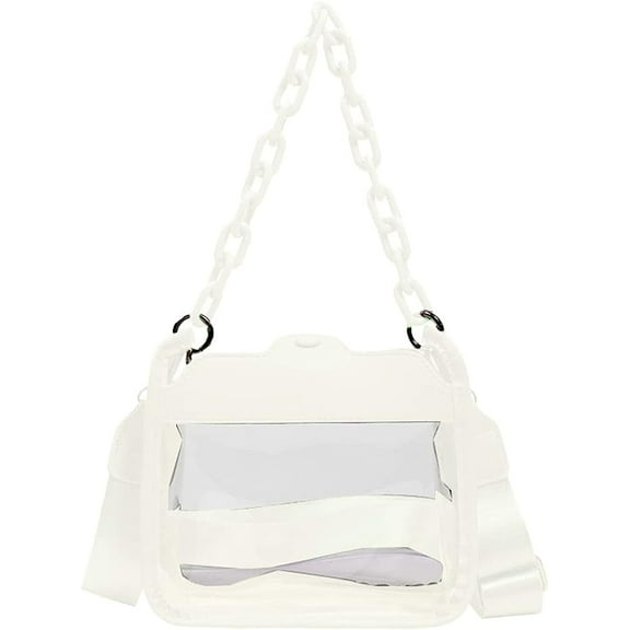 MMYGU Clear Tote Bag Purse for Women Fashion Crossbody Shoulder Bag Stadium Approved Small Clear Plastic Handbags for Travel