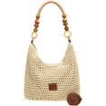 thumbnail image 1 of MMYGU Crochet Cotton Bag for Women Summer Beach Woven Handbag Fashion Bead Handmade Shoulder Bag Purse, 1 of 9