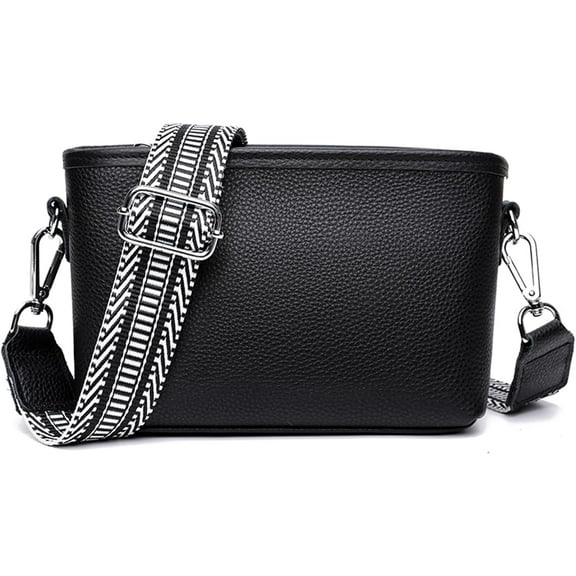MMYGU Crossbody Bags for Women, Trendy Leather Crossbody Camera Bag Purse with Guitar Strap Small Shoulder Handbag
