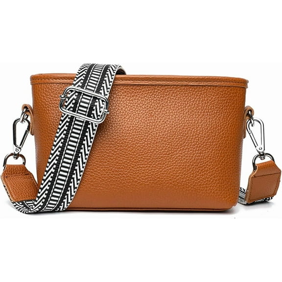 MMYGU Crossbody Bags for Women, Trendy Leather Crossbody Camera Bag Purse with Guitar Strap Small Shoulder Handbag