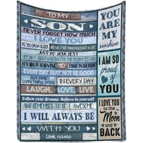 MMYGU Custom Name Blanket Love Letter to My Son from Mom & Dad Never Forget How Much I Love You Personalized Gift Fleece Throw Blanket for Bed Couch 30x40in