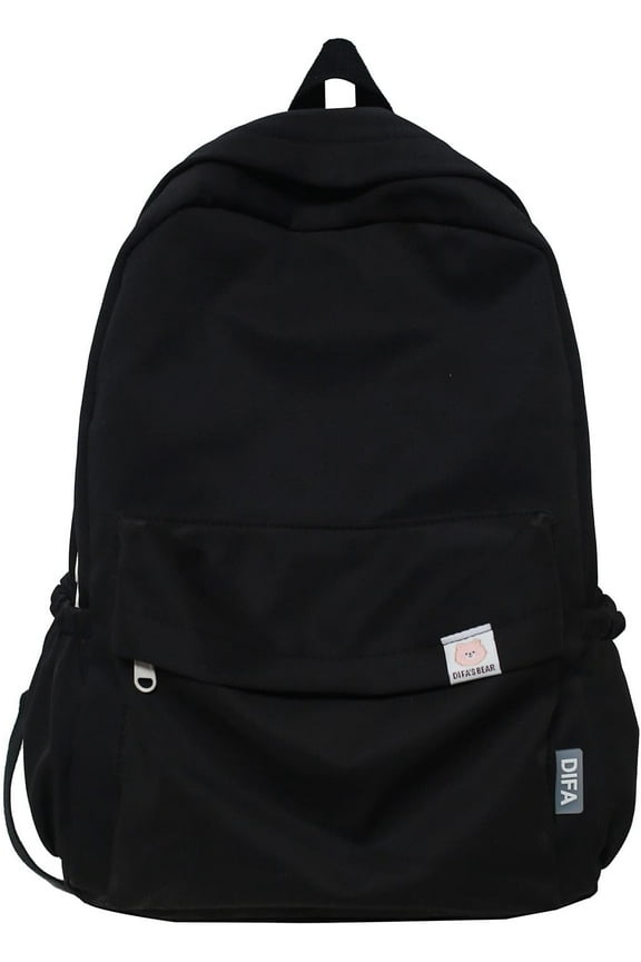 Cute Aesthetic Backpack Y2K Simple Solid Color Kawaii Backpacks Travel Laptop Backpack (White)