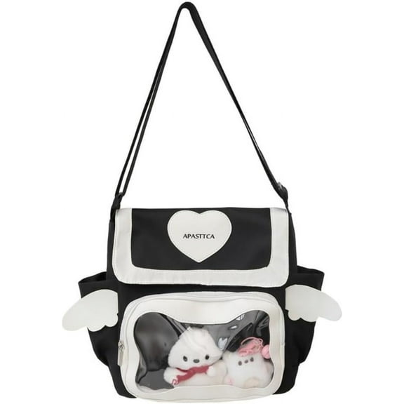 MMYGU Cute Japanese Aesthetic Ita Bag Heart Crossbody Bag Purse for Women Teen Girl Tote