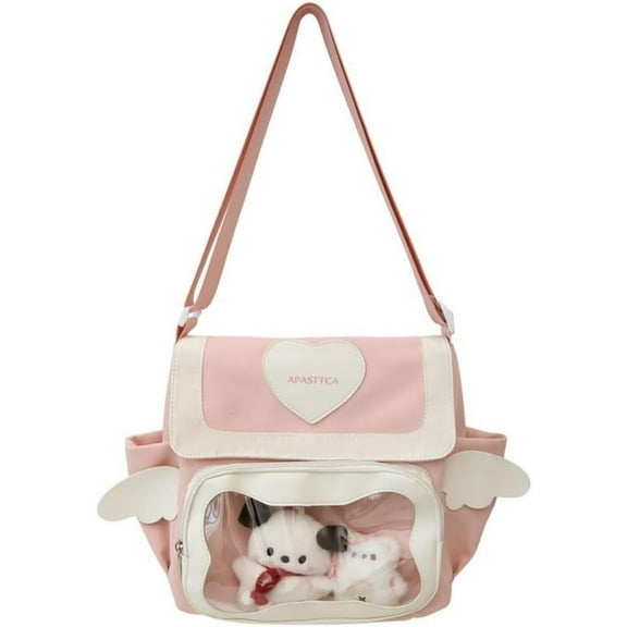 MMYGU Cute Japanese Aesthetic Ita Bag Heart Crossbody Bag Purse for Women Teen Girl Tote