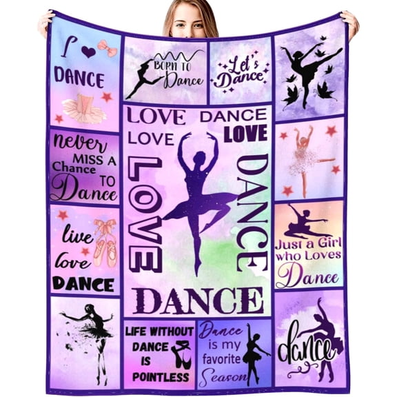 MMYGU Dancer Gifts Blanket Dance Life Flannel Fleece Throw Blankets for Sofa Couch Bed Office All Season 50x60in