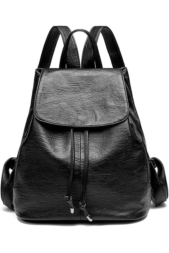 Fashion Backpack for Women PU Leather Drawstring Shoulder Bags Travel Clutches Handbags Casual Purses