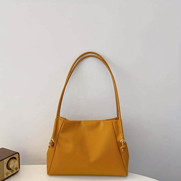 MMYGU Fashion Tote Bag Simple Underarm Commuter Soft PU Leather Shoulder Bag Casual Daily Handbag