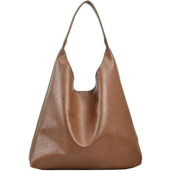 MMYGU Faux Leather Tote Bag Women Hobo Bag Trendy Slouchy Work Tote College Tote Handbag Shoulder Bag