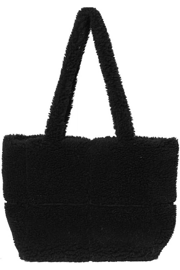 Fluffy Tote Bag Faux Fur Handbag for Women Soft Fuzzy Tote Purse Plush Hobo Bag Faux Fleece Bag Fall Winter