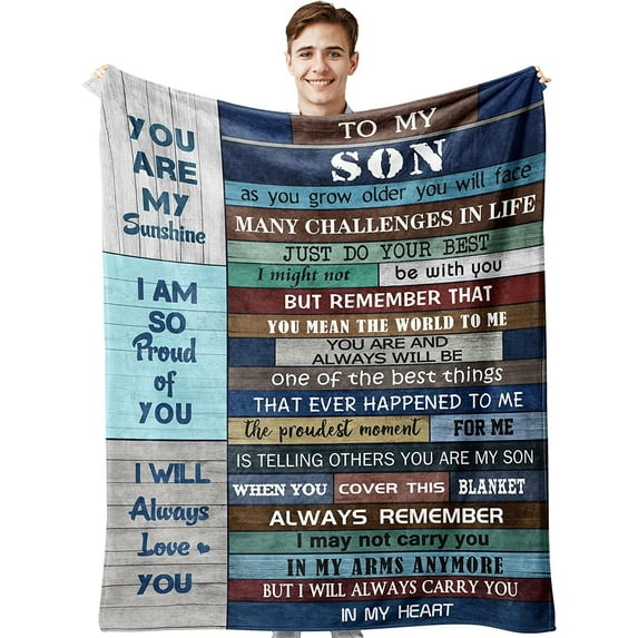 MMYGU Grandson Blanket Gift from Grandma Flannel Blanket for Grandson Birthday or Graduation 50x60in