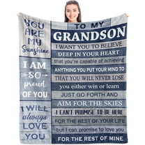 MMYGU Grandson Gifts from Grandma/Grandpa Best Grandson Gift Gifts for Grandson Birthday Gift for Grandson Grandson Graduation Gifts Grandson Blanket Fleece Blanket Soft 30x40in