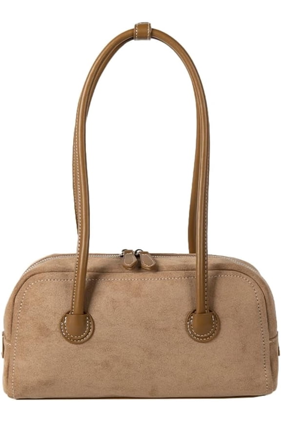 Leather Shoulder Bags for Women Suede Bowling Bag Purses Hobo PU Casual Handbag Work Office Spring Fall Winter Work Travel